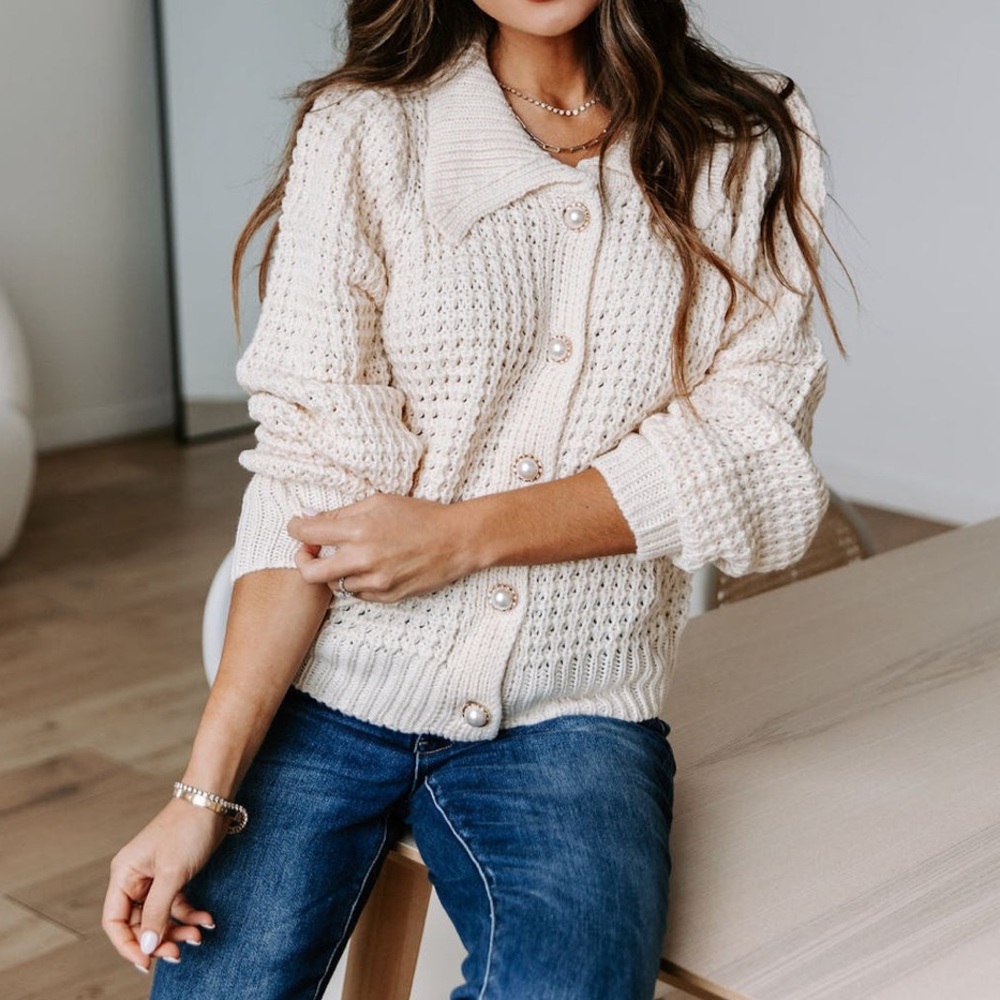 NWT Large Florence Knit Button Front Cardigan